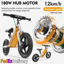 12" Children's E-Bike 180W Motor 12km/h Safe Ride,Electric Dirt Bike For Kids,US