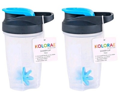     KOLORAE 16 oz Shaker Cups   Blue (2-Pack)