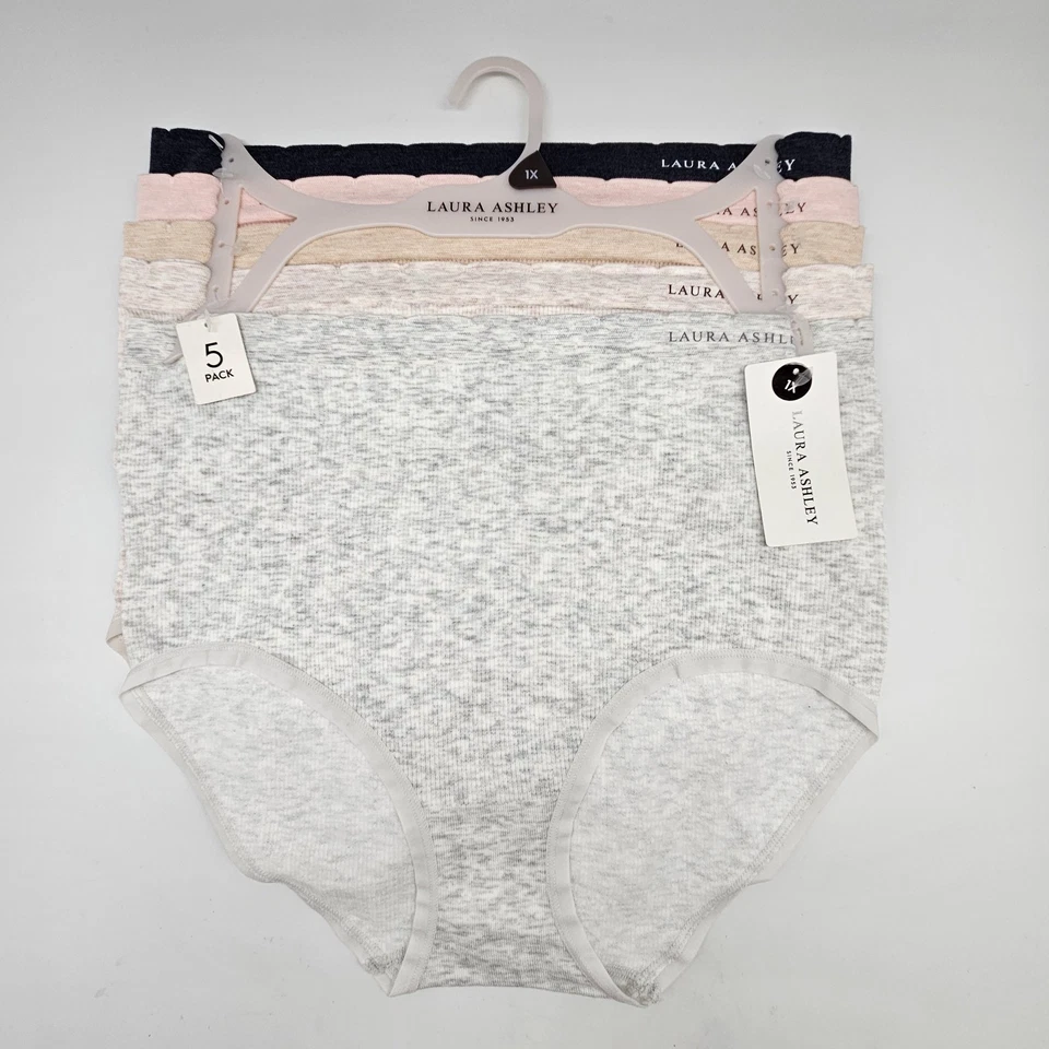 Paquete de 5 calzoncillos sin costuras beige carbón LAURA ASHLEY Plus 1X 2X 3X para mujer Foto 2 de 4