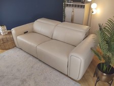 Sofology Premiere Leather 2.5 Seater in Trusty Embossed Bone China