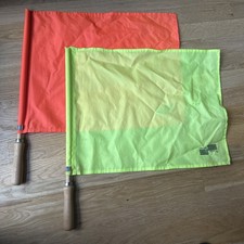 Official Sports Assistant Soccer Referee Flags Orange And Green Two Flags