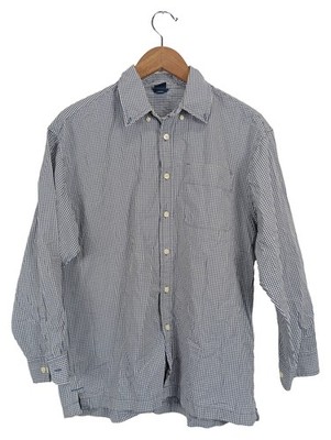 Gap Herren Business Hemd kariert Blau 54 Langarm Baumwolle