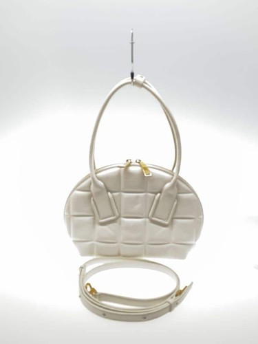 BOTTEGA VENETA handbag leather White BV swarp Used