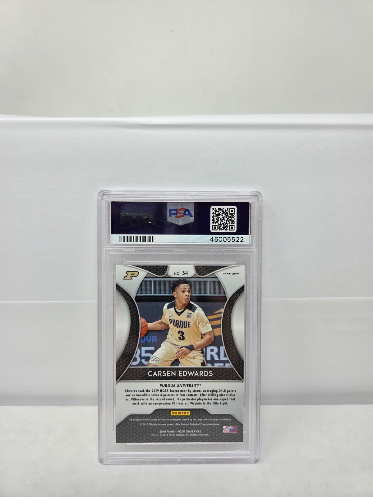 CARSEN EDWARDS ORANGE REFRACTOR Rookie Card PSA 10 GEM MINT view 2