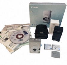 Canon PowerShot SD1000 Digital ELPH Camera Tested Box 3 Batteries Case Works
