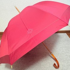 Christian Dior Old Logo Umbrella Wine Red Fashion Rain Umbrella Vintage