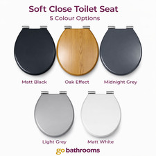 Universal Soft Close Toilet Seat Wooden MDF Quick Release Hinges Easy Clean UK