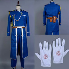 Fullmetal Alchemist Colonel Roy Mustang Military Uniform Cosplay Costume