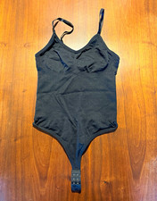 New Black One-Piece Bodysuit Shapewear Stretch Adjustable Straps M