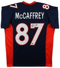 Ed McCaffrey Authentic Signed Navy Blue Pro Style Jersey BAS Witnessed