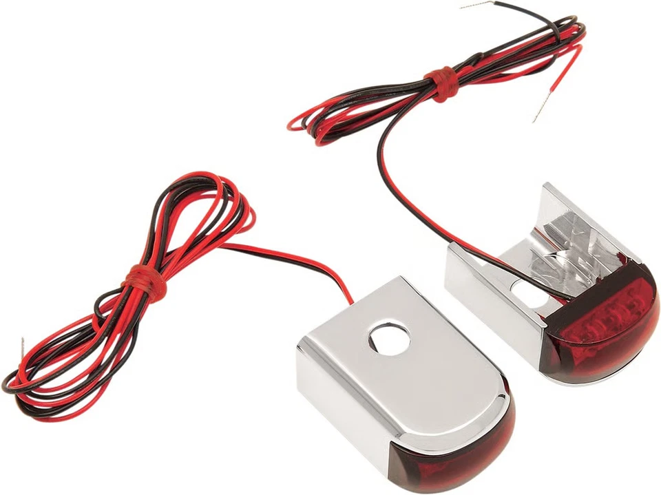 Alloy Art Fender Strut LED Marker Lights - Chrome with Red LED - Red Lens DSL-3 - Image 2 of 4