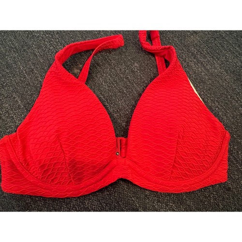 Sea Level Swim Australia Red Textured B/C Cup Booster Underwire Bikini Top US 6