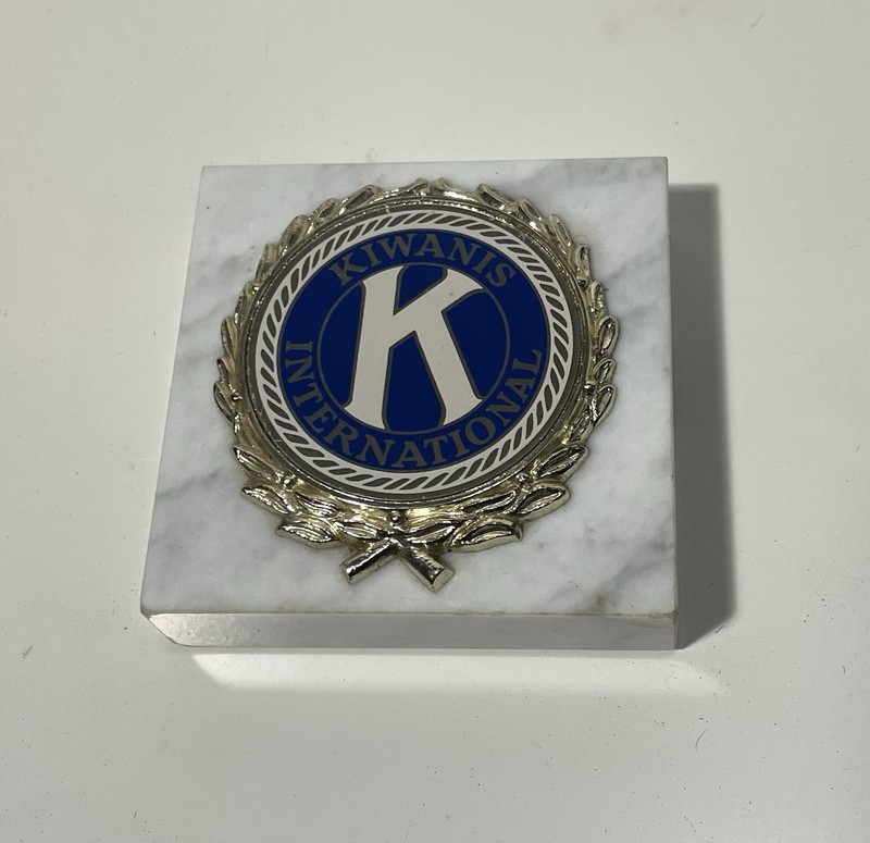 Vintage Kiwanis International Fine Italian Marble Paperweight