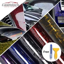 Chopped Forged Carbon Fiber Gloss Black Car Vinyl Wrap Sheet Decal Sticker