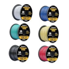 Wire Combo, 6 Colors, 100ft Rolls 600ft Total - Durable Copper Clad 18 Gauge