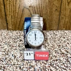 Vintage Men's TIMEX INDIGLO Quartz Watch WR 30M Silver Tone White Dial