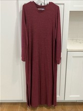 Old Navy Women's Pink Ribbed Slit Long Sleeve Maxi Dress