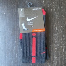 Nike Elite Basketball Crew Socks SMALL Youth 4-6 SX3629-002 BLACK/ RED