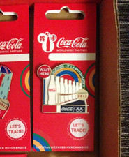 LONDON 2012 OLYMPICS COCA COLA TYPICALLY BRITISH QUEUING PIN BADGE