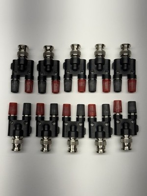 10 Pack - BNC Male Plug to Two Dual Banana Female Jack Coaxial Connector Adaptor