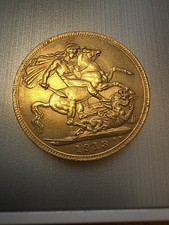 1913 King George V Gold Sovereign St George Dragon 22ct Rare WWI Era Coin