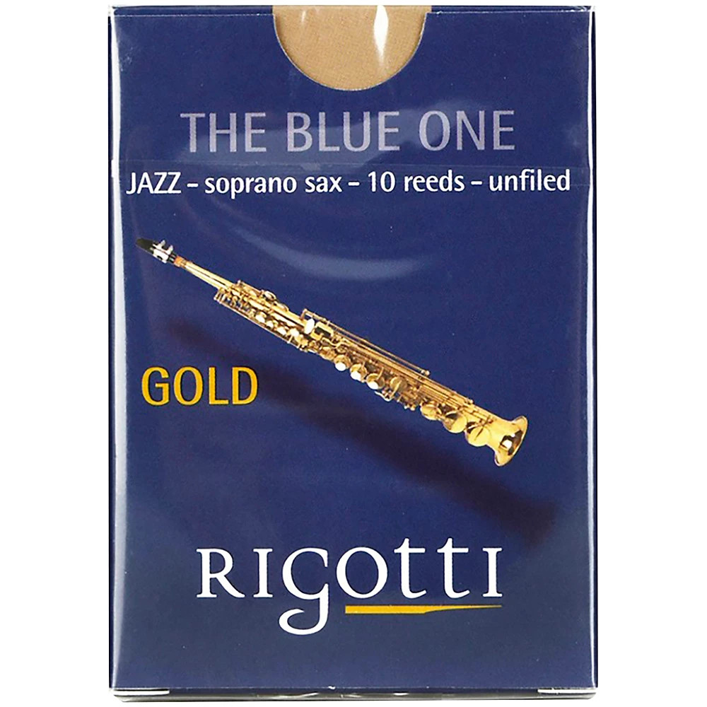 Rigotti Rigotti Soprano Saxophone Reed, Gold Jazz Cut 2.5 Strong 10 Pack