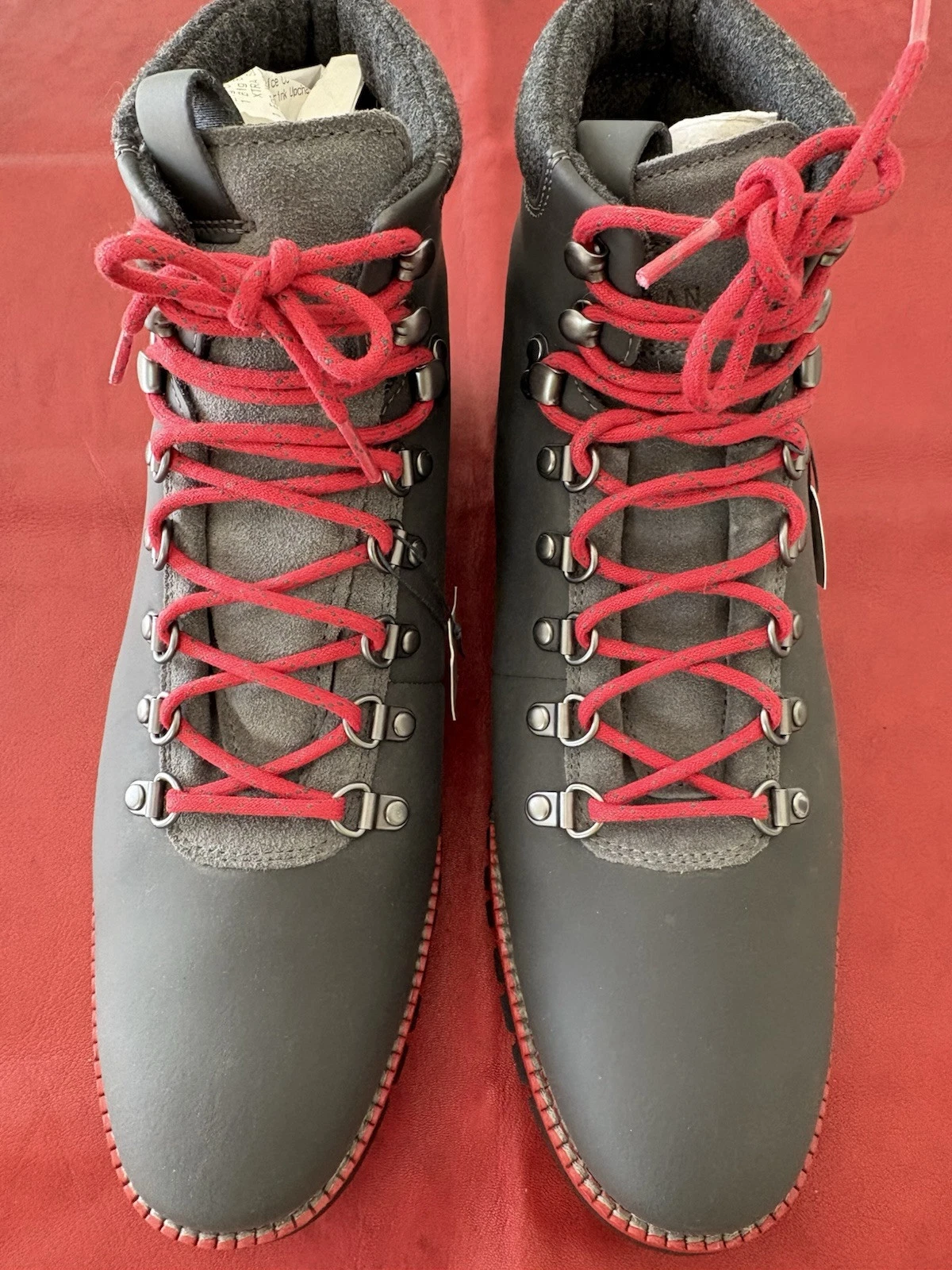 Men’s Gray W/ Red Trim Hiking Soft Rubber Sole Zero Grande Colehaan 75.00 Sz 10