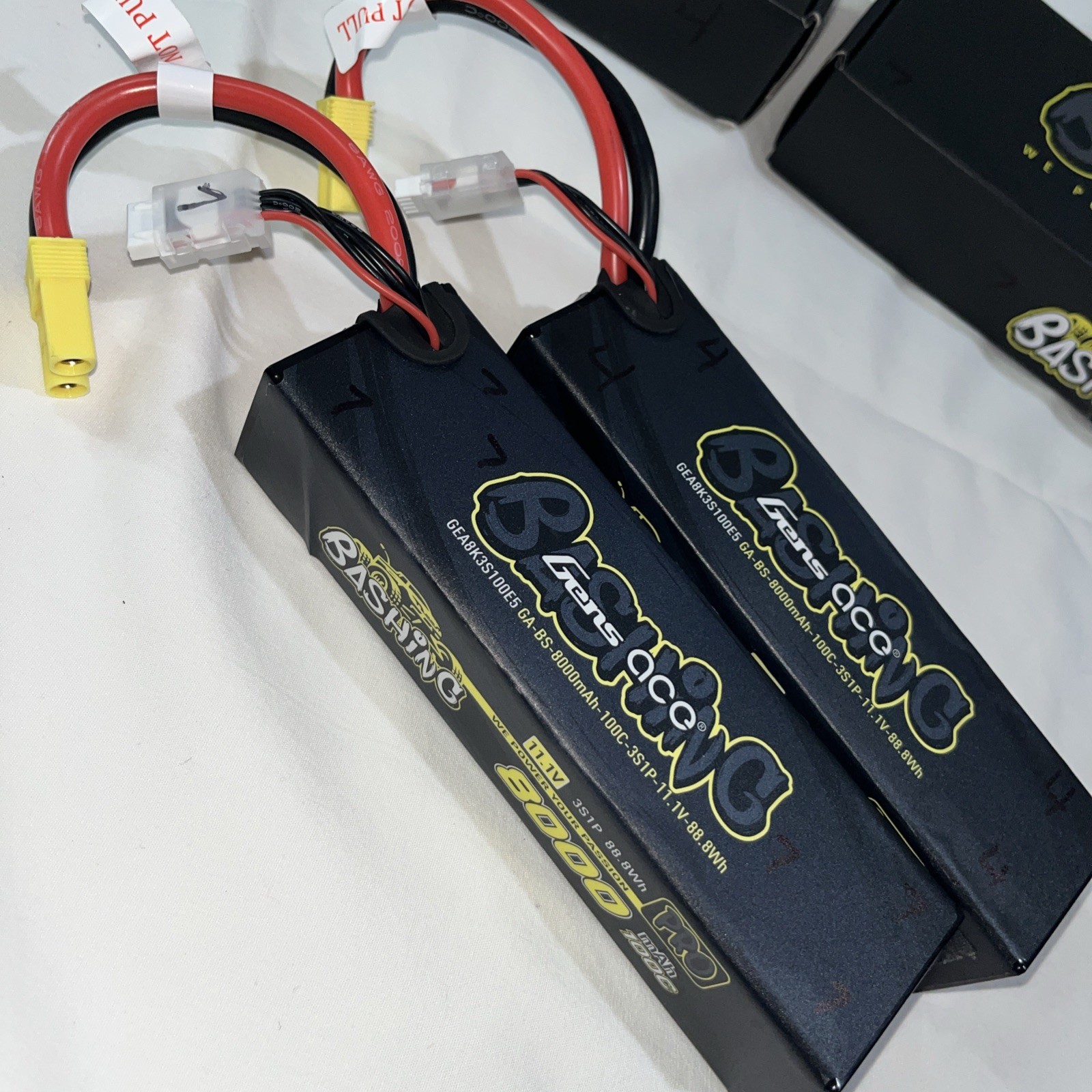(2) Used Gens Ace Bashing LIPO Battery GEA8K3s100E5 GA-BS-8000 mAH 11.1V 88.8Wh