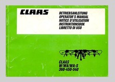 CLAAS WA-S 360 - 450 - 540 Kreiselwender Betriebsanleitung Original 1986