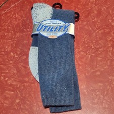 New Men  s Knit Socks 1 Pair Blue Size 10-13 By Utility Vintage 1999 Made in USA