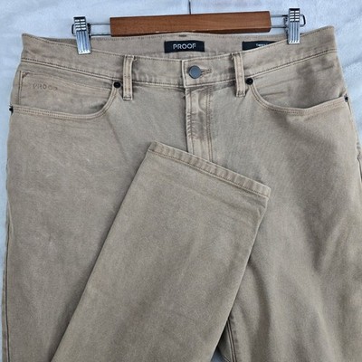 HUCKBERRY PROOF Mens Tan Tapered Fit Casual Pants Size 34X34