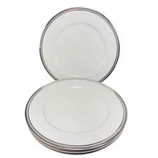 2005 Royal Doulton Pure Platinum Double Silver Band Plate Dish 10.5inch Set 4