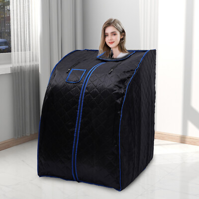 Home SPA Portable Infrared Steam Saunas 104-149°F w/ Folding Chair+Foot Massager