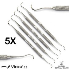 5X SICKLE JAQUETTE SCALER H6/H7 PICK TOOL HYGIENIST DENTAL STAINLESS STEEL