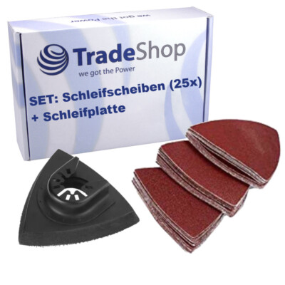 26-tlg. Set Klett Schleifscheiben Schleifplatte für Dewalt, Einhell, Worx, Skil