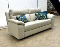 Furniture Village Nicoletti 'Pepino' 3 Seater Sofa Leather Torello 371 Ice NEW