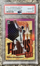 Giannis Antetokounmpo 2021/22 OPTIC T-Minus 3 2 1 #1/25 Pink Prizm PSA 10
