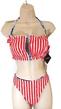 New Swimsuit 2 pc bikini, womens size 8 REVERSIBLE red/blue size NWT