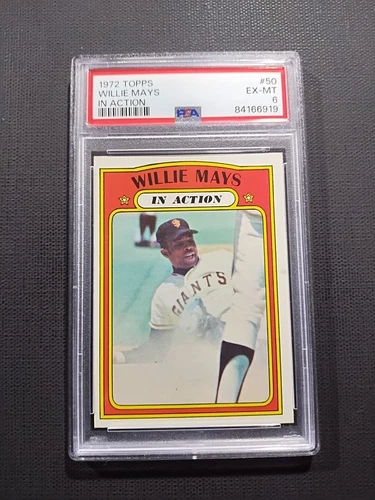 1972 Topps Willie Mays In Action #50 San Francisco Giants HOF⚾💥⚾ PSA 6 EX-MT 