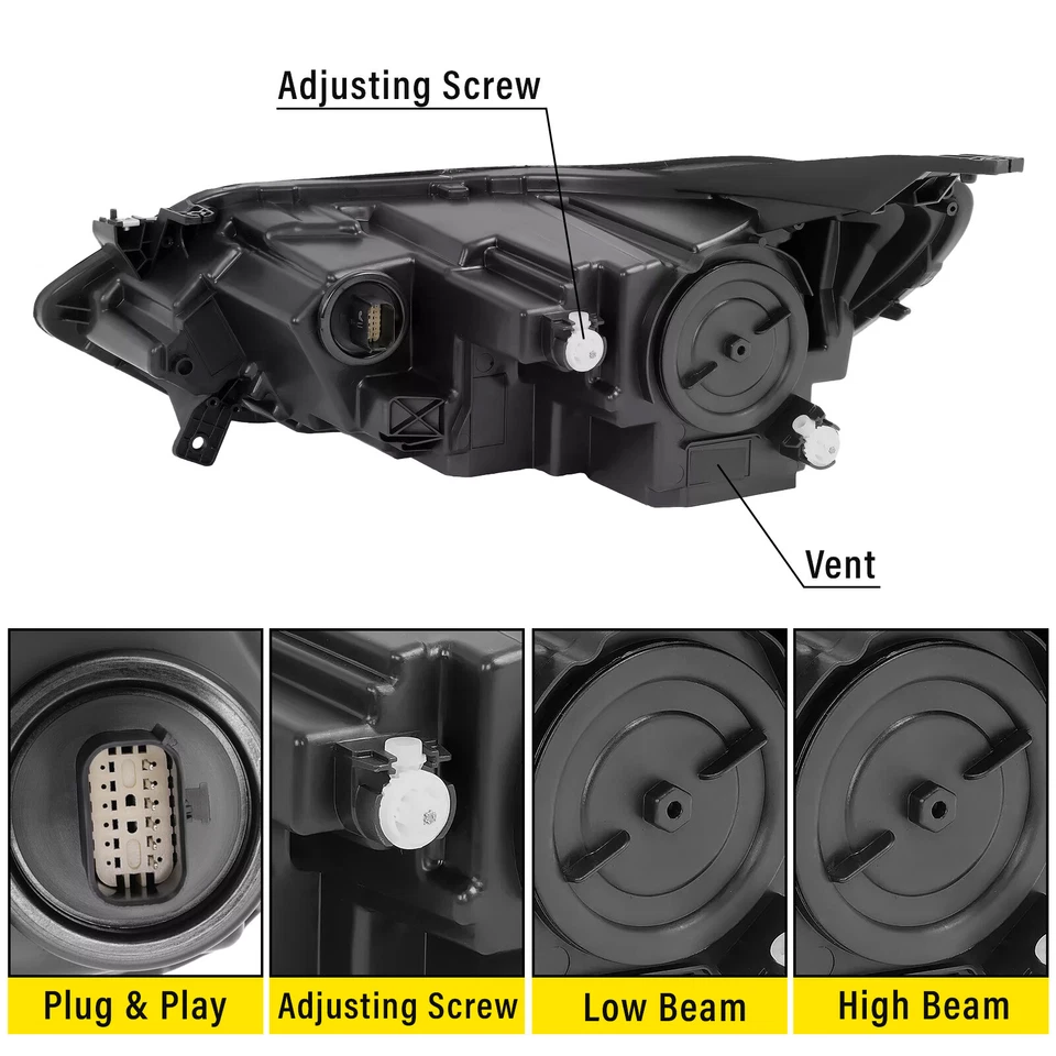 Headlights Halogen w/LED DRL w/Bulbs For Chevy Equinox 2018 2019 2020 Projector Foto 3 de 4