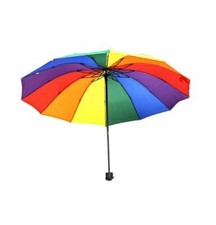 Unisex Gay Pride Bright Rainbow Colour Foldable Handbag Small Umbrella Brand New