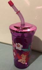 Disney Store The Little Mermaid Ariel Tumbler Cup /Lid with Flex Straw And Cap