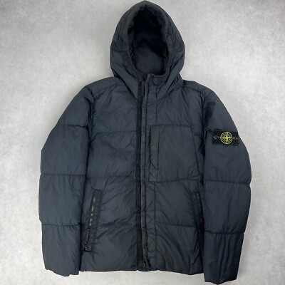 Stone Island Crinkle Reps Down Puffer Jacket Navy Coat Large 3380