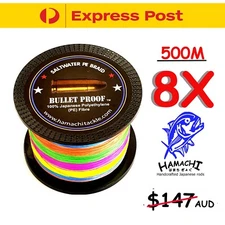 Hamachi Japan Braid x8 500m Multi Colour PE Fishing jigging spinning Line 