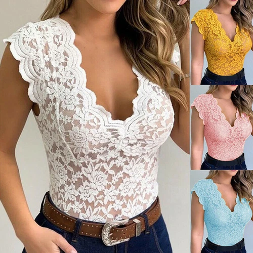 Sexy Damen Spitze Bustier Bra Crop Top Träger BH Tanktop Bralette Unterwäsche - Bild 6 von 12