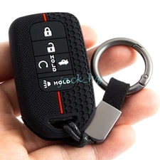 Silica Gel 5 Button Smart Key Case Fob Cover Chain For Honda Accord Civic CRV
