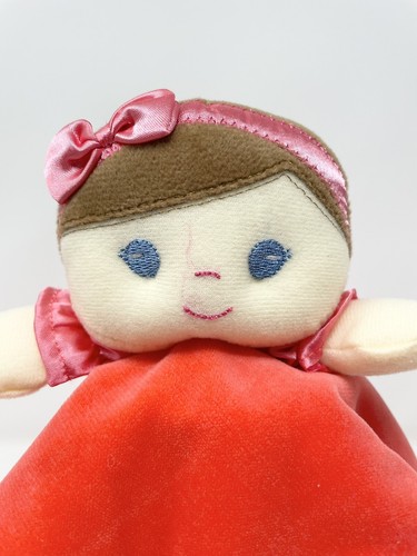 Baby Starters Pink My First Doll Security Blanket Lovey Brown Hair Rattle Satin - Picture 3 of 15