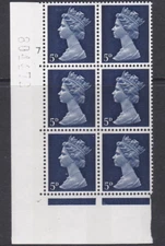5d Pre-decimal Machin 2B head B perf A Cyl 7 No dot UNMOUNTED MINT