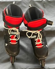 Rollerblade Skates Red  Black Sizes 2-5 Adjustable Inline Microblade Used