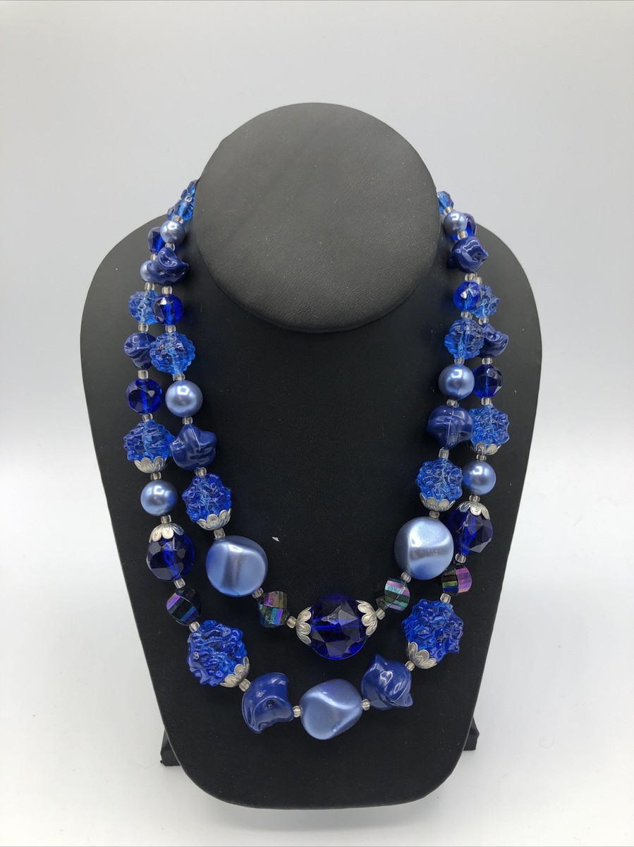VINTAGE 50'S Multi 2 STRAND Beautiful Plastic BEADED